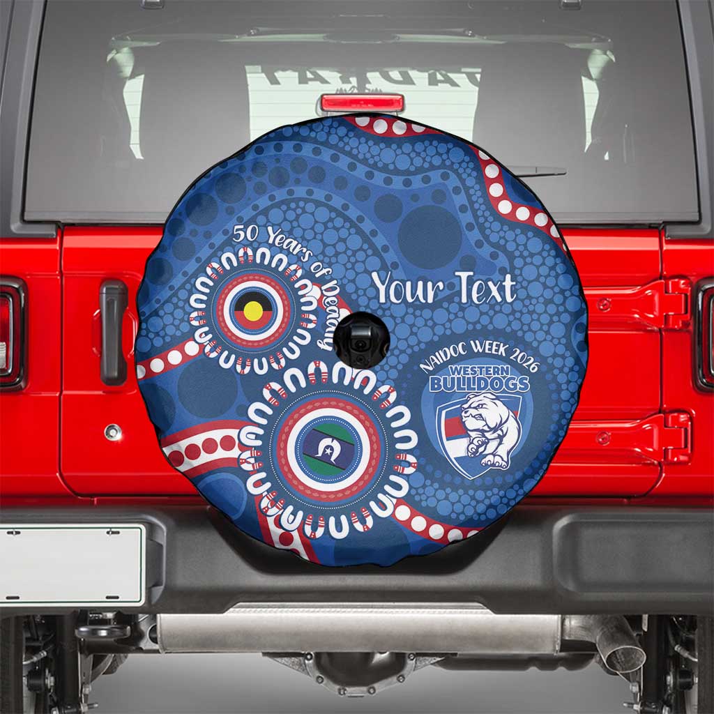 Western Bulldogs NAIDOC 2026 Personalised Spare Tire Cover 50 Years of Deadly Aboriginal Art
