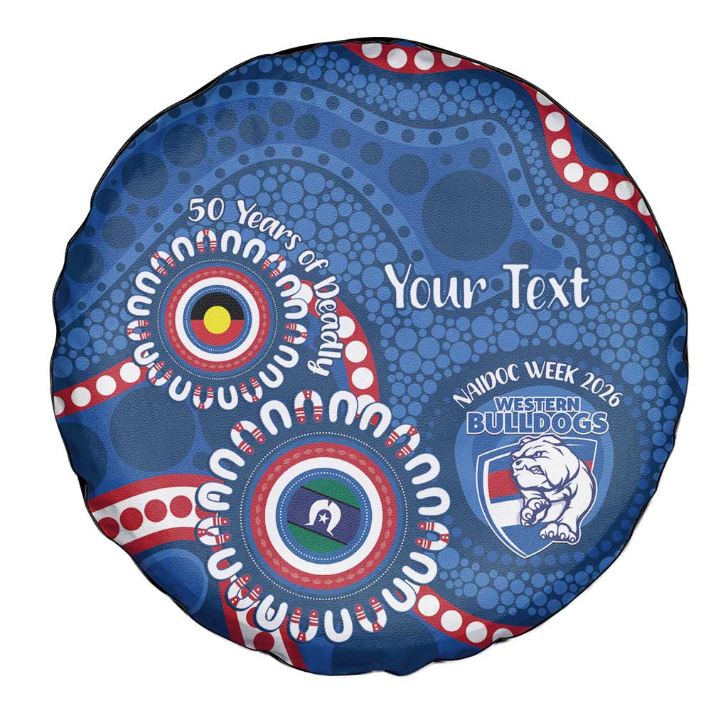 Western Bulldogs NAIDOC 2026 Personalised Spare Tire Cover 50 Years of Deadly Aboriginal Art