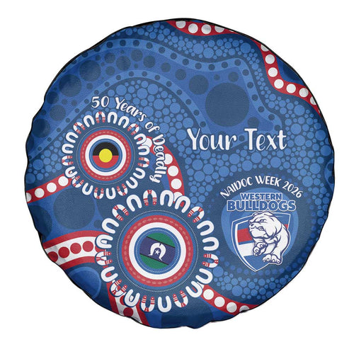 Western Bulldogs NAIDOC 2026 Personalised Spare Tire Cover 50 Years of Deadly Aboriginal Art