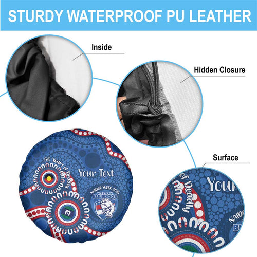 Western Bulldogs NAIDOC 2026 Personalised Spare Tire Cover 50 Years of Deadly Aboriginal Art