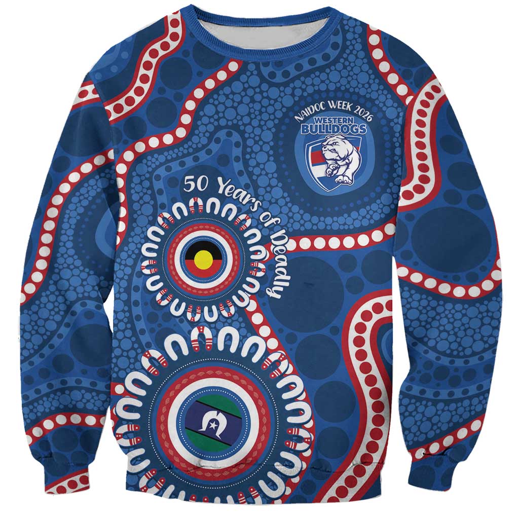 Western Bulldogs NAIDOC 2026 Personalised Sweatshirt 50 Years of Deadly Aboriginal Art
