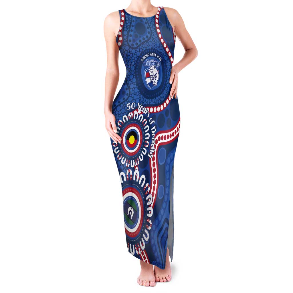 Western Bulldogs NAIDOC 2026 Personalised Tank Maxi Dress 50 Years of Deadly Aboriginal Art