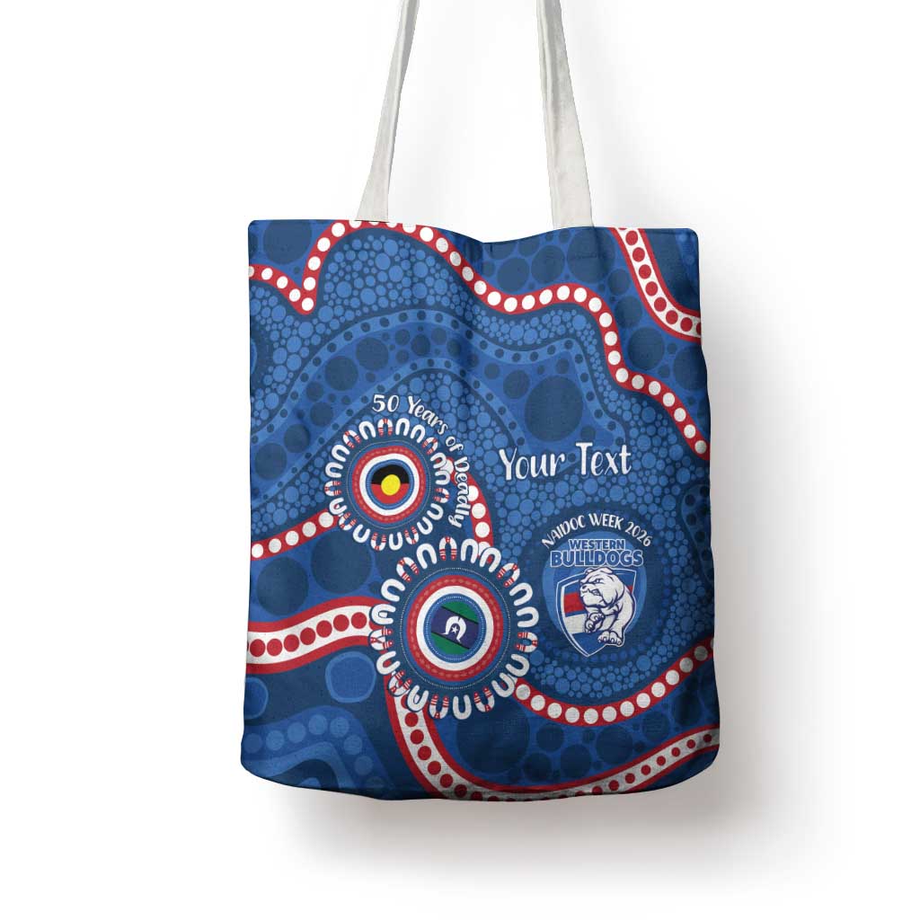 Western Bulldogs NAIDOC 2026 Personalised Tote Bag 50 Years of Deadly Aboriginal Art