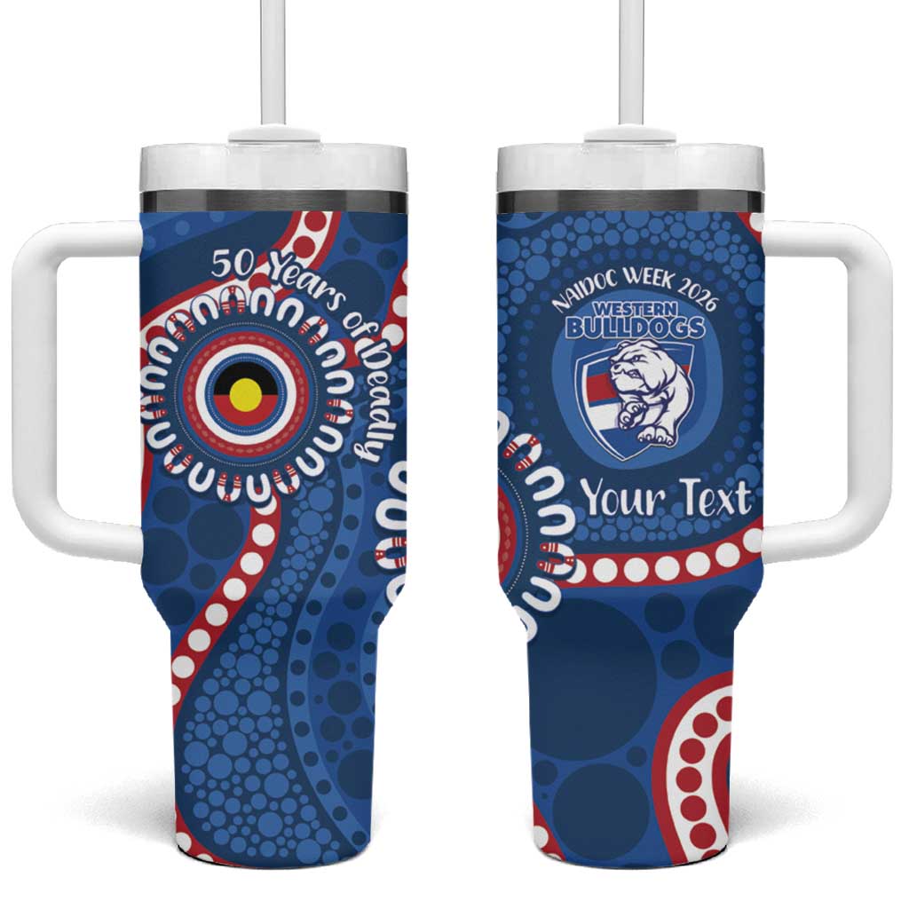 Western Bulldogs NAIDOC 2026 Personalised Tumbler With Handle 50 Years of Deadly Aboriginal Art
