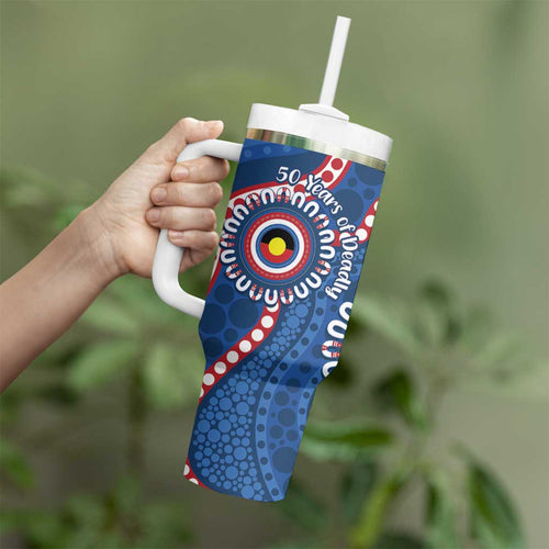 Western Bulldogs NAIDOC 2026 Personalised Tumbler With Handle 50 Years of Deadly Aboriginal Art