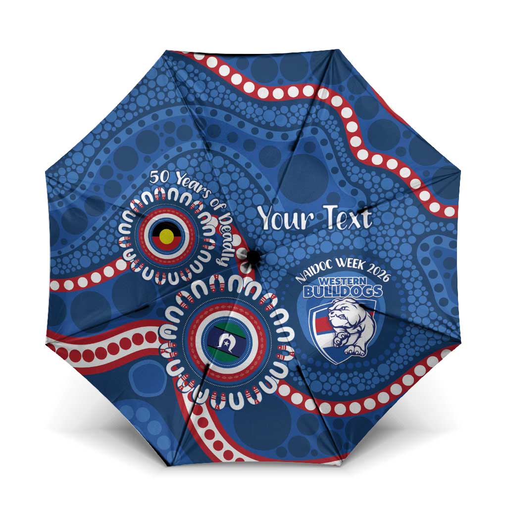Western Bulldogs NAIDOC 2026 Personalised Umbrella 50 Years of Deadly Aboriginal Art