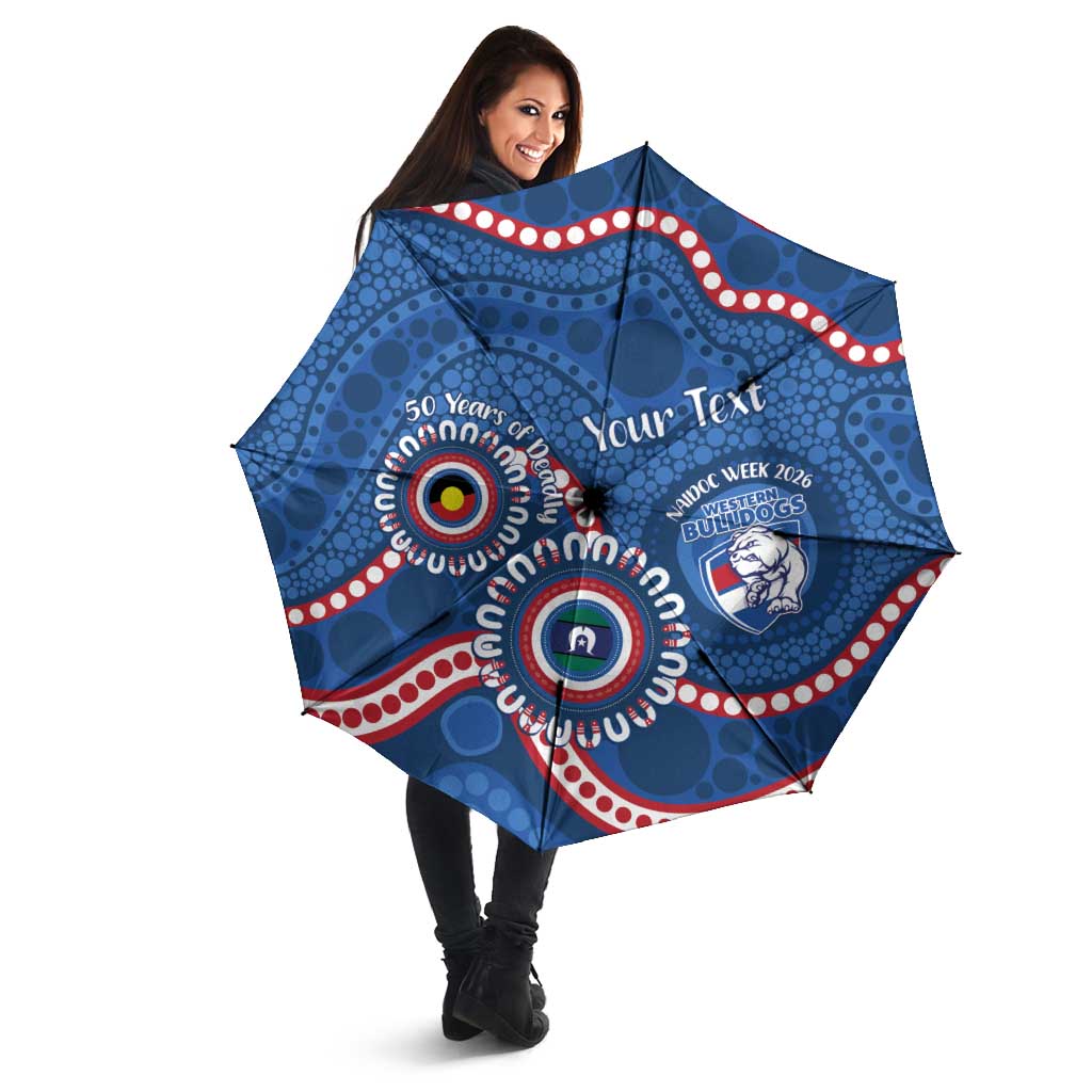 Western Bulldogs NAIDOC 2026 Personalised Umbrella 50 Years of Deadly Aboriginal Art