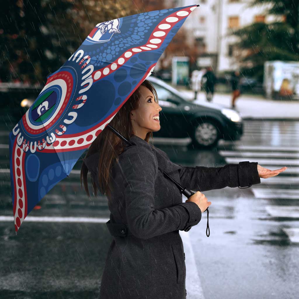 Western Bulldogs NAIDOC 2026 Personalised Umbrella 50 Years of Deadly Aboriginal Art