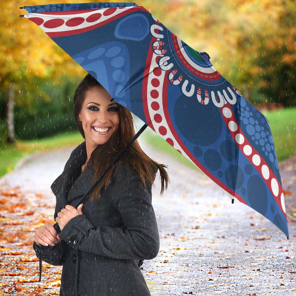 Western Bulldogs NAIDOC 2026 Personalised Umbrella 50 Years of Deadly Aboriginal Art