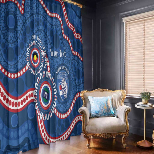 Western Bulldogs NAIDOC 2026 Personalised Window Curtain 50 Years of Deadly Aboriginal Art