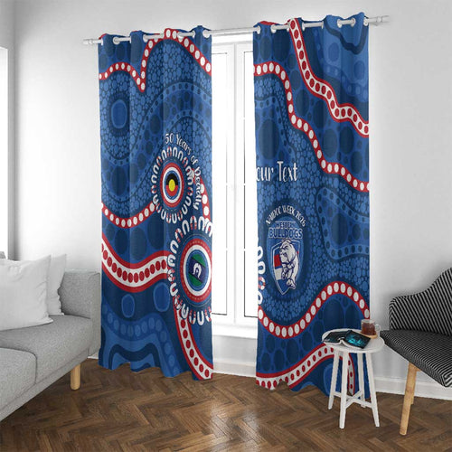 Western Bulldogs NAIDOC 2026 Personalised Window Curtain 50 Years of Deadly Aboriginal Art