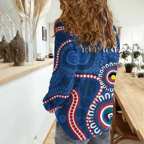Western Bulldogs NAIDOC 2026 Personalised Women Casual Shirt 50 Years of Deadly Aboriginal Art