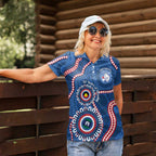 Western Bulldogs NAIDOC 2026 Personalised Women Polo Shirt 50 Years of Deadly Aboriginal Art