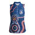 Western Bulldogs NAIDOC 2026 Personalised Women Sleeveless Polo Shirt 50 Years of Deadly Aboriginal Art