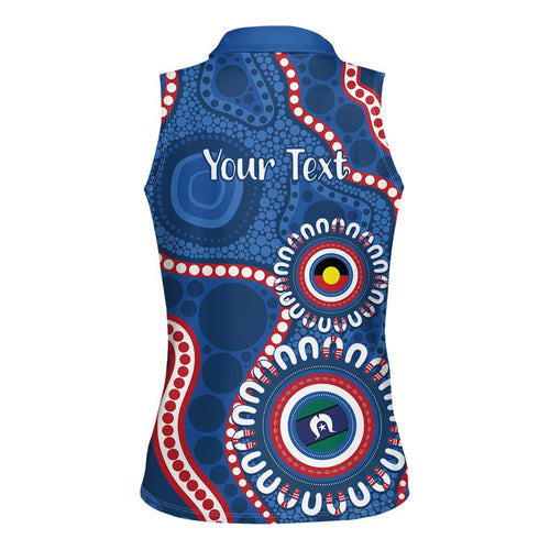 Western Bulldogs NAIDOC 2026 Personalised Women Sleeveless Polo Shirt 50 Years of Deadly Aboriginal Art