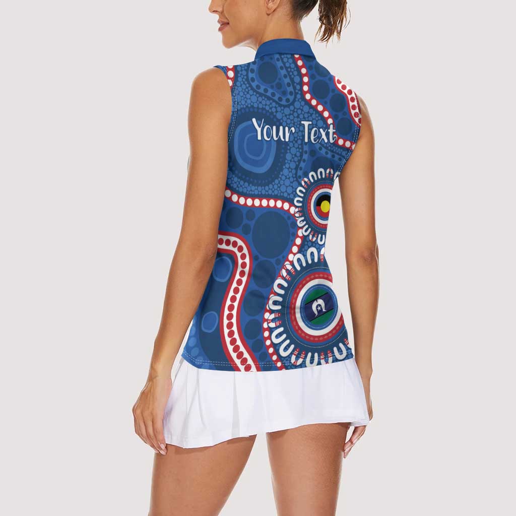Western Bulldogs NAIDOC 2026 Personalised Women Sleeveless Polo Shirt 50 Years of Deadly Aboriginal Art