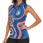 Western Bulldogs NAIDOC 2026 Personalised Women Sleeveless Polo Shirt 50 Years of Deadly Aboriginal Art