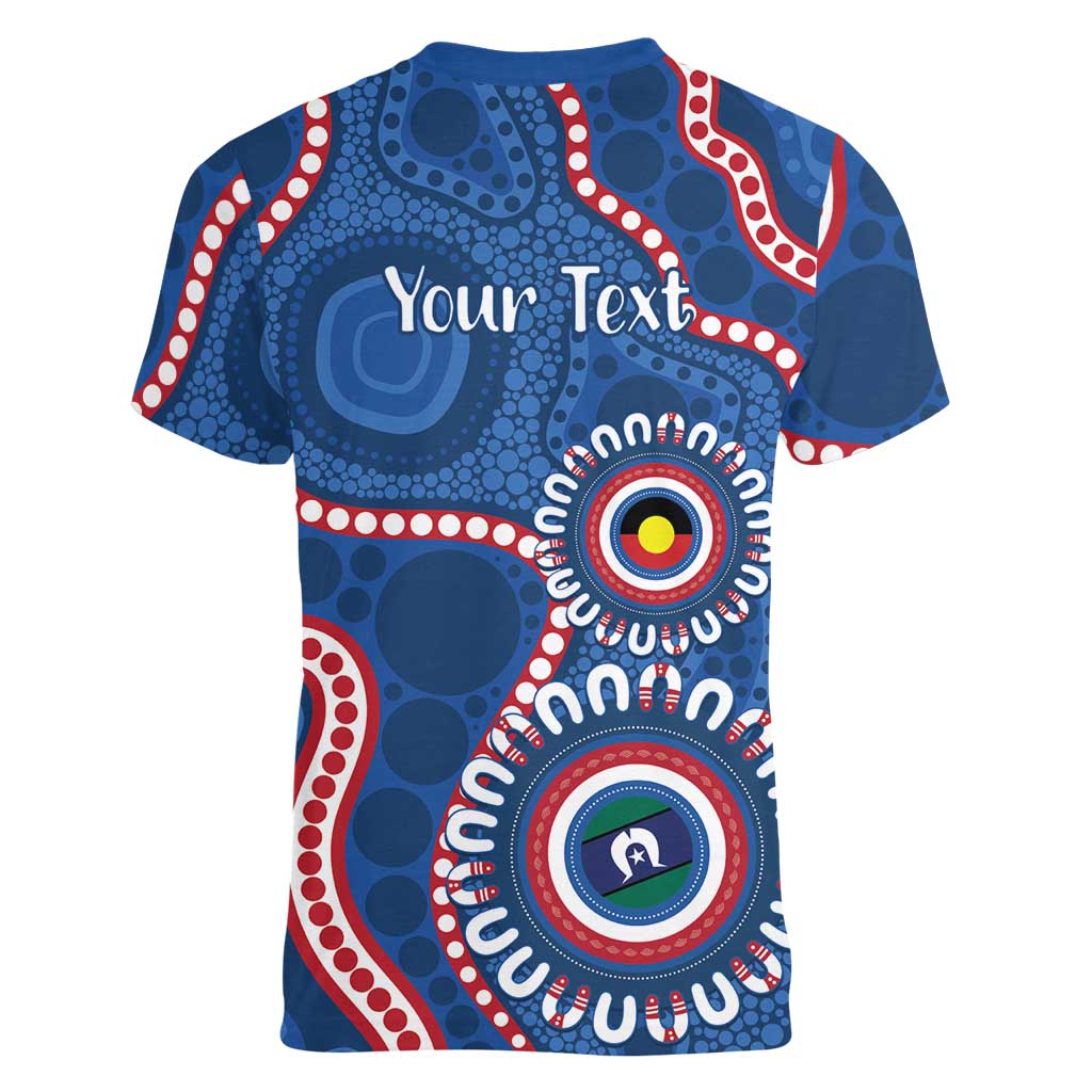 Western Bulldogs NAIDOC 2026 Personalised Women V-Neck T-Shirt 50 Years of Deadly Aboriginal Art
