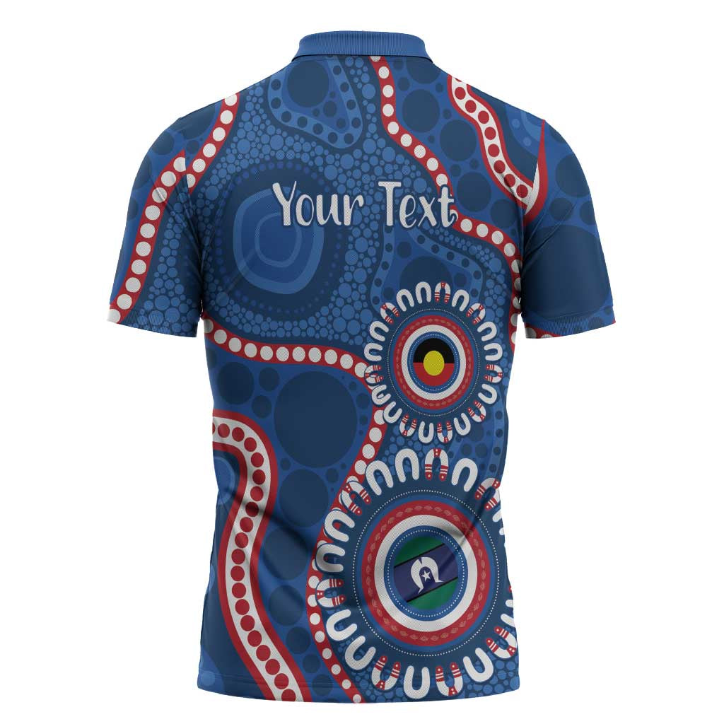 Western Bulldogs NAIDOC 2026 Personalised Zipper Polo Shirt 50 Years of Deadly Aboriginal Art