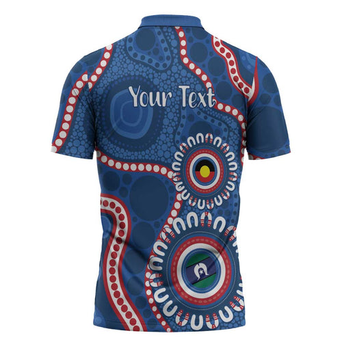 Western Bulldogs NAIDOC 2026 Personalised Zipper Polo Shirt 50 Years of Deadly Aboriginal Art