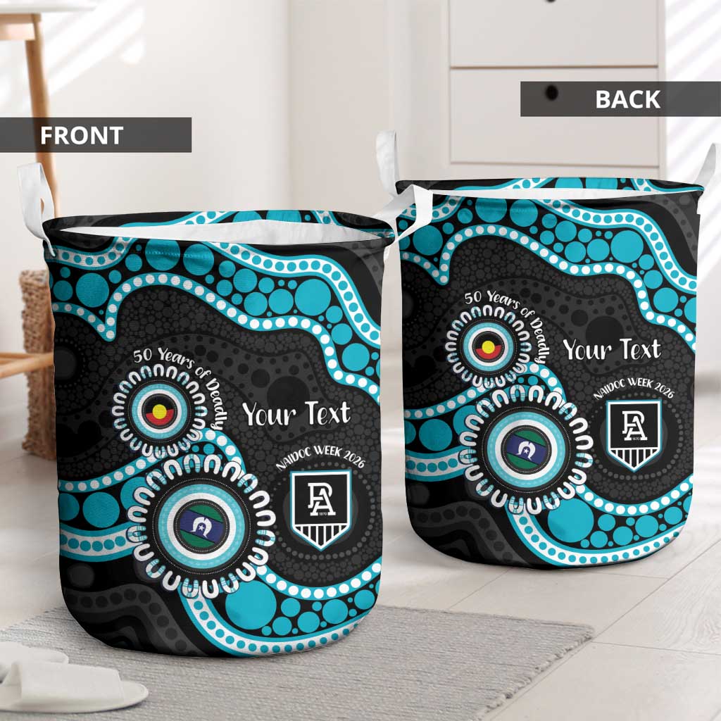 Port Adelaide NAIDOC 2026 Personalised Laundry Basket 50 Years of Deadly Aboriginal Art