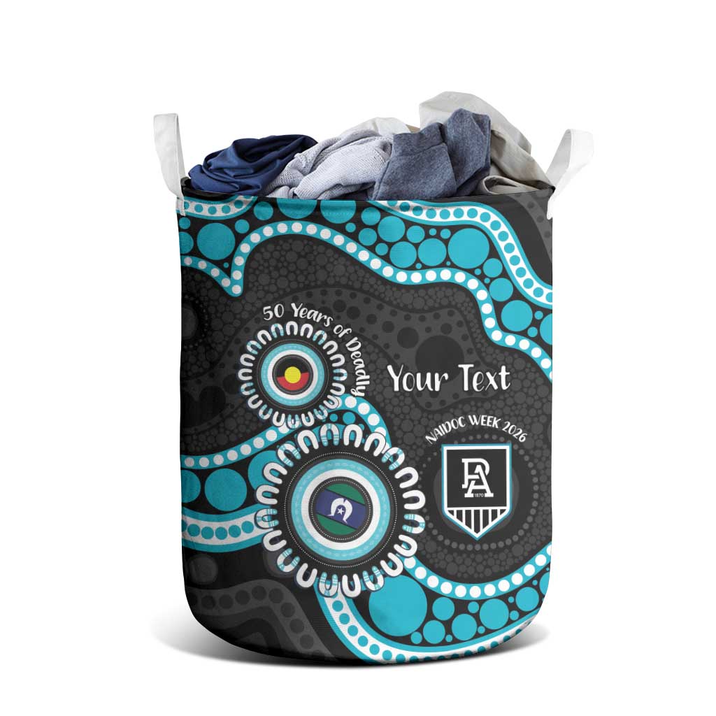 Port Adelaide NAIDOC 2026 Personalised Laundry Basket 50 Years of Deadly Aboriginal Art