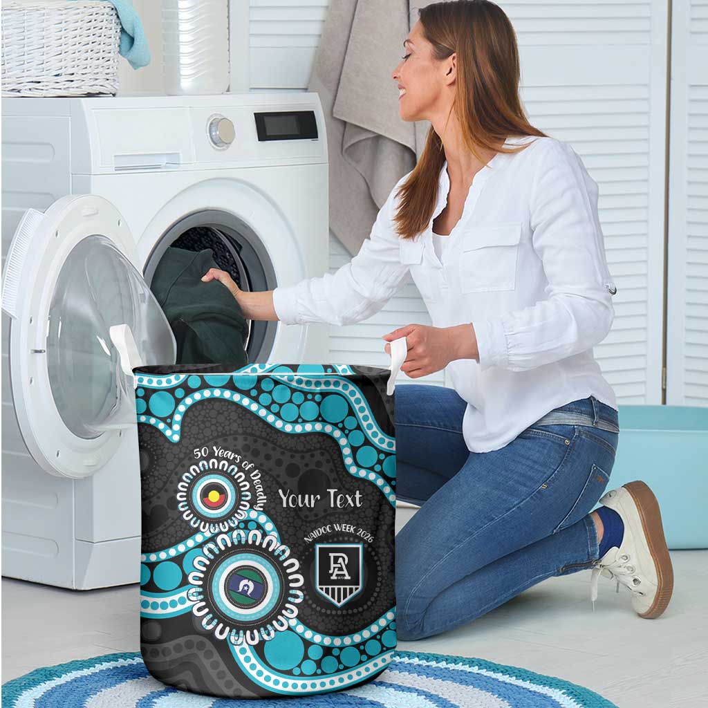 Port Adelaide NAIDOC 2026 Personalised Laundry Basket 50 Years of Deadly Aboriginal Art