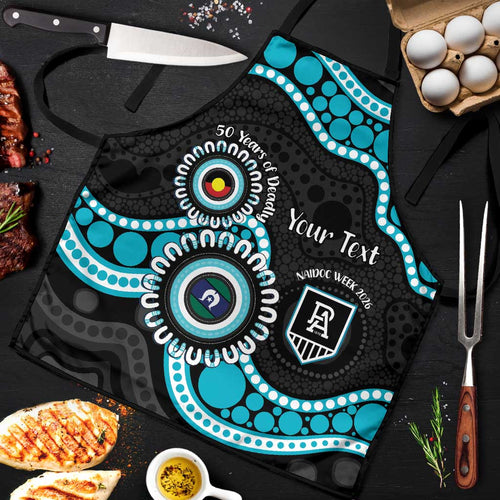 Port Adelaide NAIDOC 2026 Personalised Apron 50 Years of Deadly Aboriginal Art
