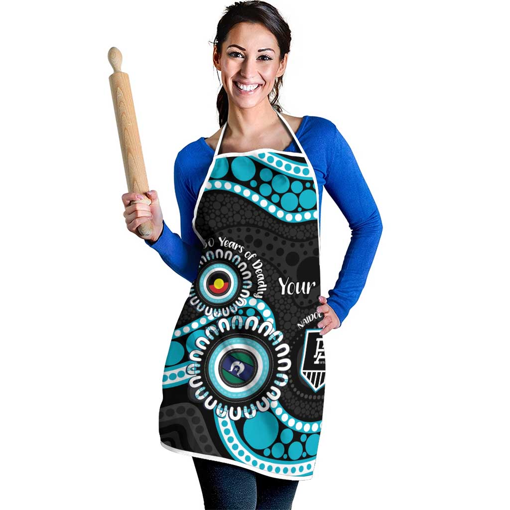 Port Adelaide NAIDOC 2026 Personalised Apron 50 Years of Deadly Aboriginal Art