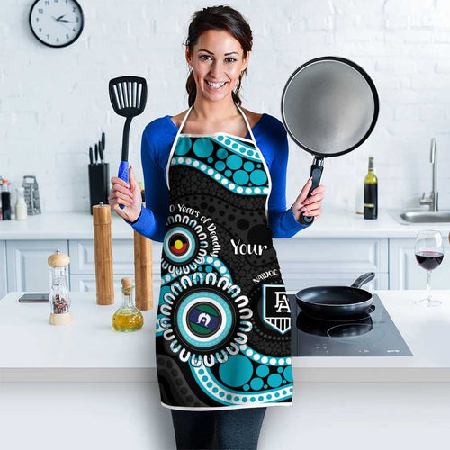 Port Adelaide NAIDOC 2026 Personalised Apron 50 Years of Deadly Aboriginal Art