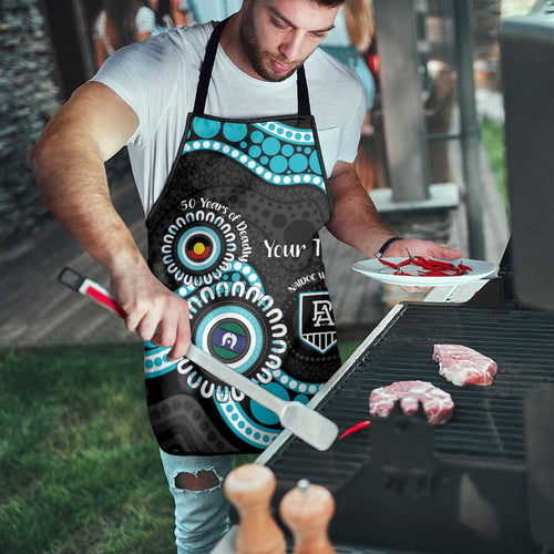 Port Adelaide NAIDOC 2026 Personalised Apron 50 Years of Deadly Aboriginal Art