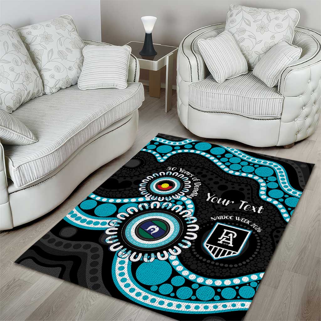 Port Adelaide NAIDOC 2026 Personalised Area Rug 50 Years of Deadly Aboriginal Art