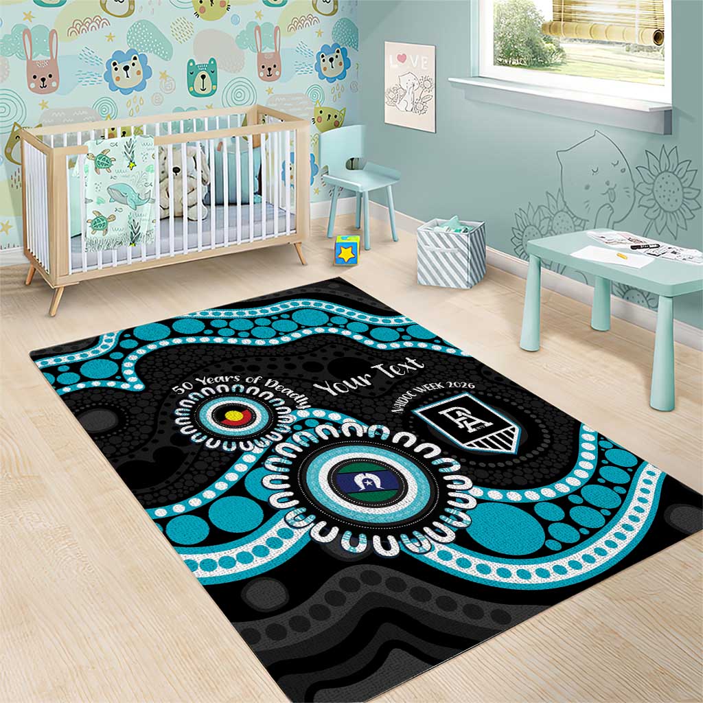 Port Adelaide NAIDOC 2026 Personalised Area Rug 50 Years of Deadly Aboriginal Art
