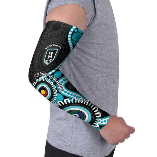 Port Adelaide NAIDOC 2026 Personalised Arm Sleeves 50 Years of Deadly Aboriginal Art