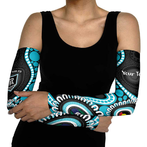 Port Adelaide NAIDOC 2026 Personalised Arm Sleeves 50 Years of Deadly Aboriginal Art