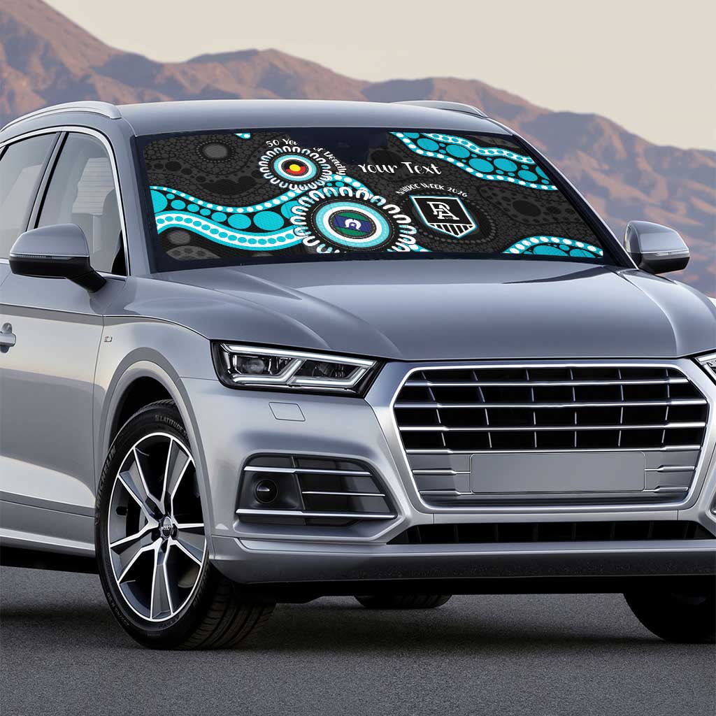 Port Adelaide NAIDOC 2026 Personalised Auto Sun Shade 50 Years of Deadly Aboriginal Art