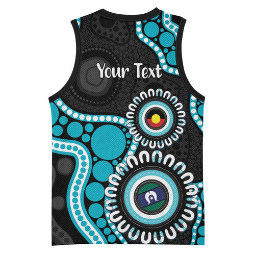 Port Adelaide NAIDOC 2026 Personalised Basketball Jersey 50 Years of Deadly Aboriginal Art