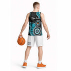 Port Adelaide NAIDOC 2026 Personalised Basketball Jersey 50 Years of Deadly Aboriginal Art