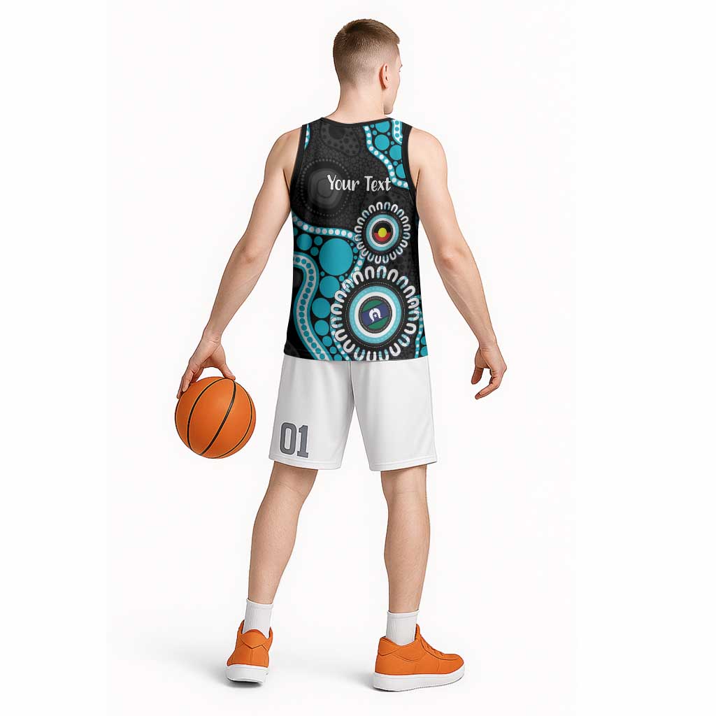 Port Adelaide NAIDOC 2026 Personalised Basketball Jersey 50 Years of Deadly Aboriginal Art