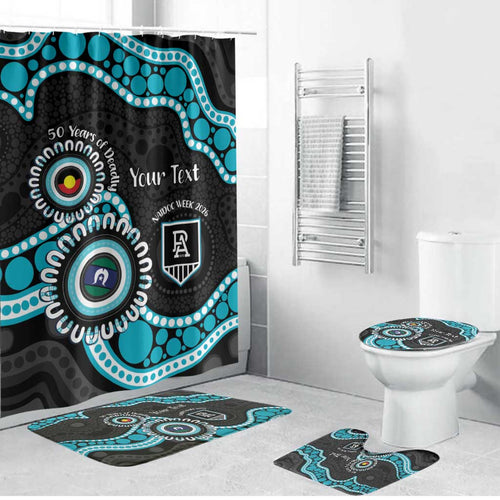 Port Adelaide NAIDOC 2026 Personalised Bathroom Set 50 Years of Deadly Aboriginal Art