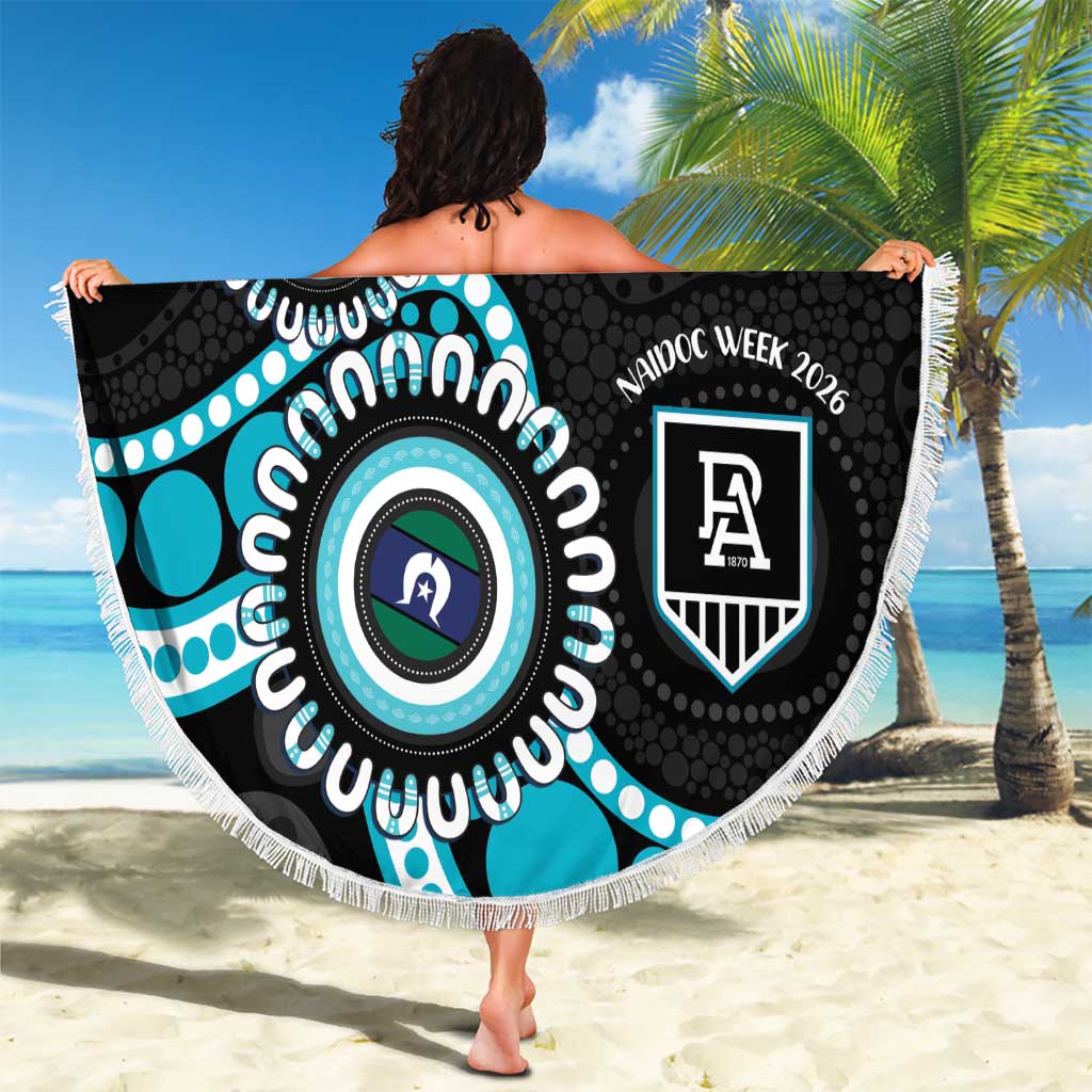 Port Adelaide NAIDOC 2026 Personalised Beach Blanket 50 Years of Deadly Aboriginal Art