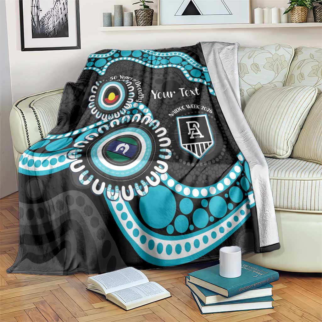 Port Adelaide NAIDOC 2026 Personalised Blanket 50 Years of Deadly Aboriginal Art
