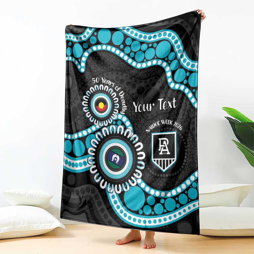Port Adelaide NAIDOC 2026 Personalised Blanket 50 Years of Deadly Aboriginal Art