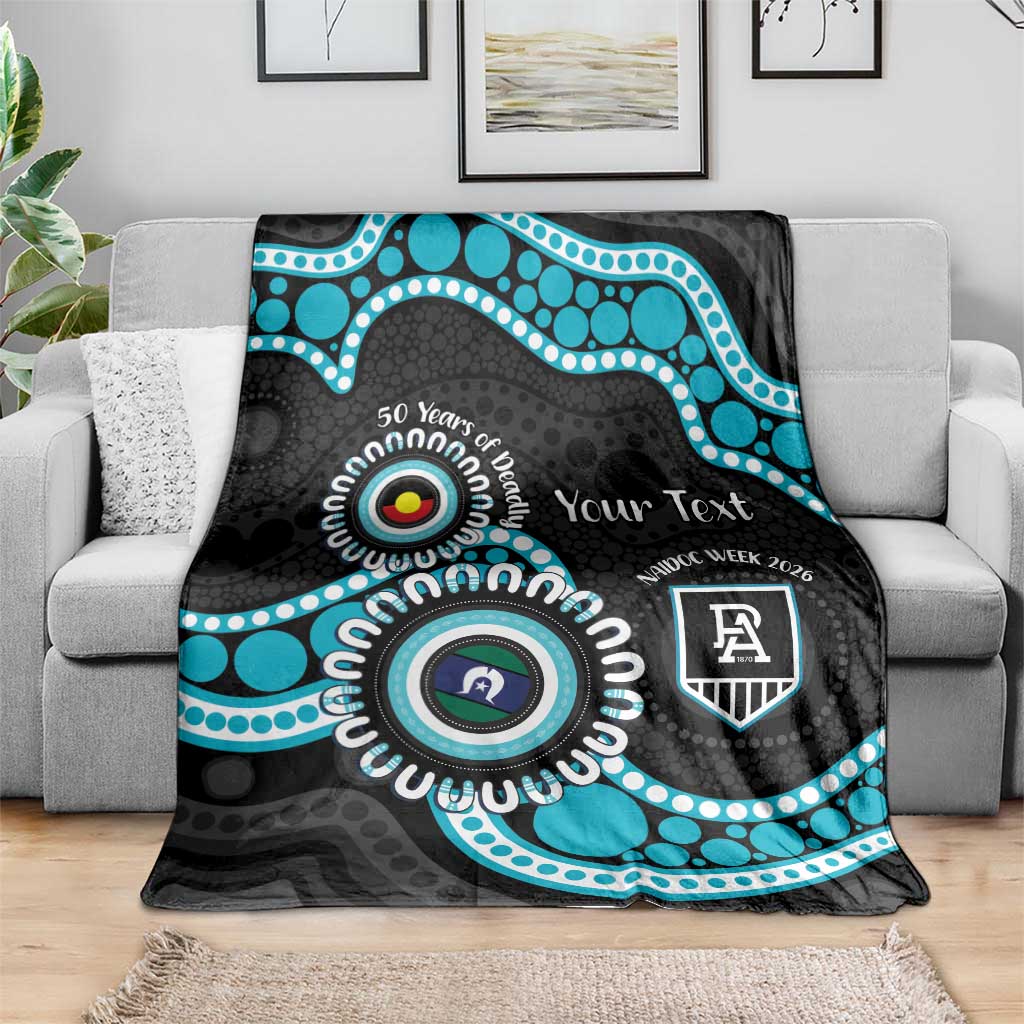 Port Adelaide NAIDOC 2026 Personalised Blanket 50 Years of Deadly Aboriginal Art