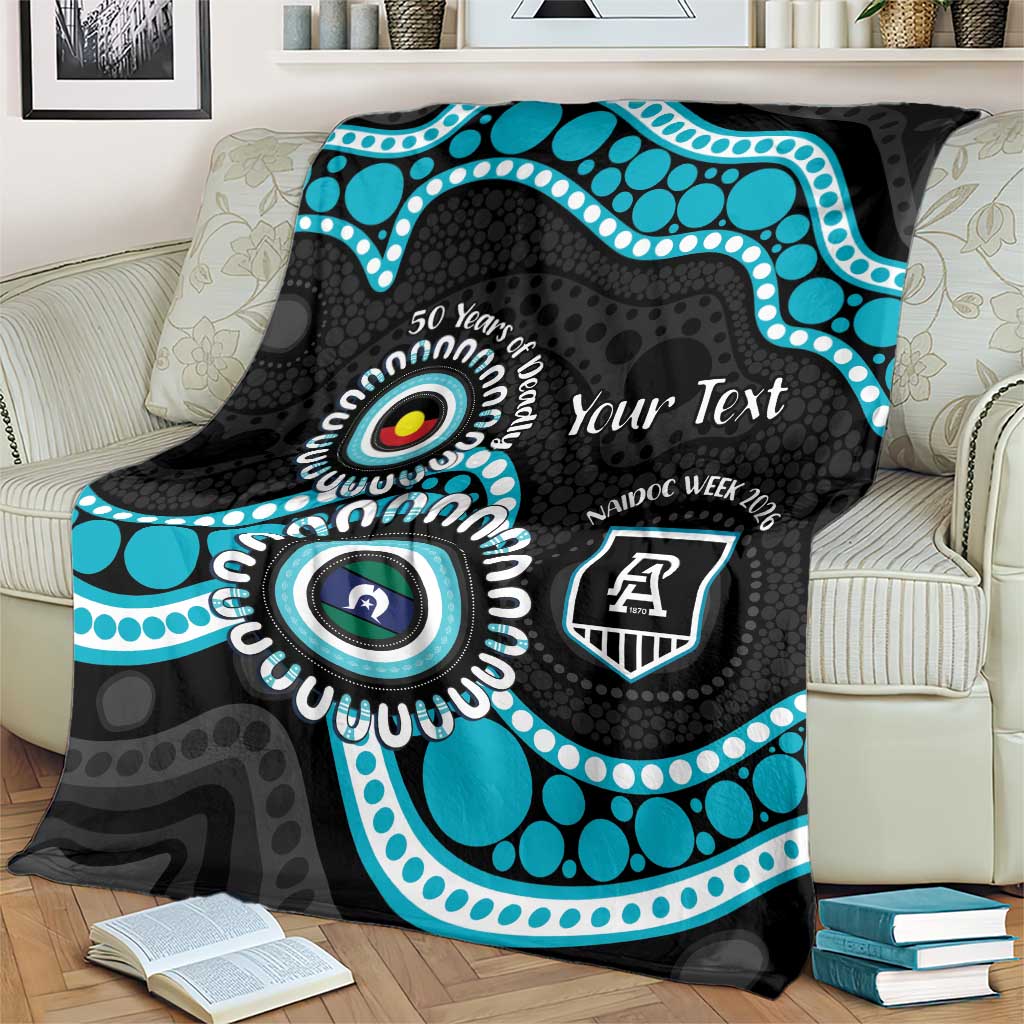 Port Adelaide NAIDOC 2026 Personalised Blanket 50 Years of Deadly Aboriginal Art