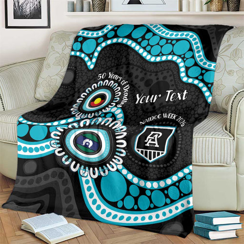 Port Adelaide NAIDOC 2026 Personalised Blanket 50 Years of Deadly Aboriginal Art