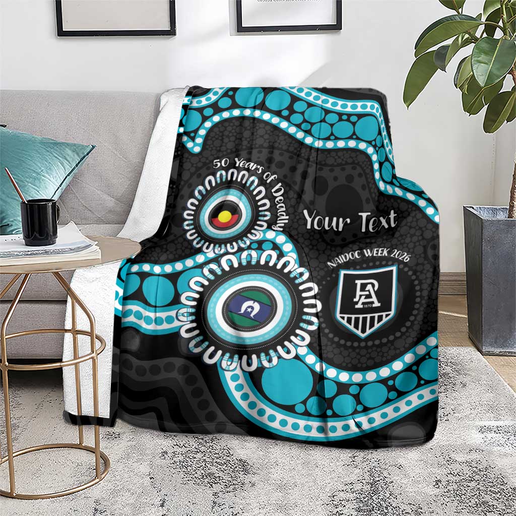 Port Adelaide NAIDOC 2026 Personalised Blanket 50 Years of Deadly Aboriginal Art