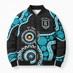Port Adelaide NAIDOC 2026 Personalised Bomber Puffer Jacket 50 Years of Deadly Aboriginal Art