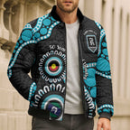 Port Adelaide NAIDOC 2026 Personalised Bomber Puffer Jacket 50 Years of Deadly Aboriginal Art