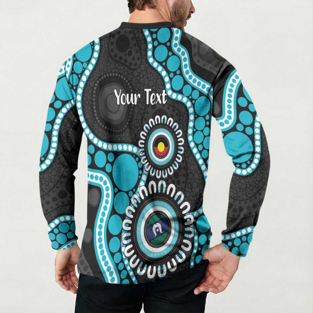 Port Adelaide NAIDOC 2026 Personalised Button Sweatshirt 50 Years of Deadly Aboriginal Art